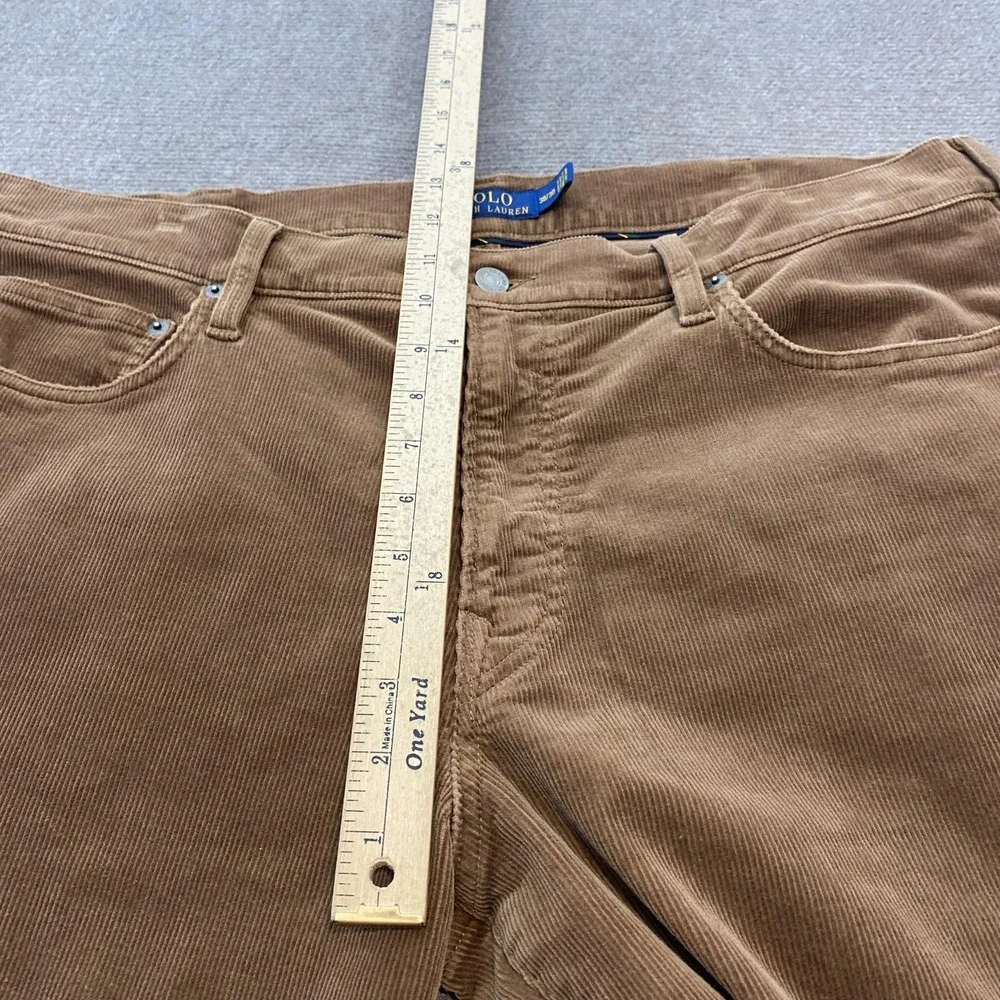 Polo Ralph Lauren Pants Mens 38x30 Brown‎ Varick Slim Straight Corduroy RL Pony